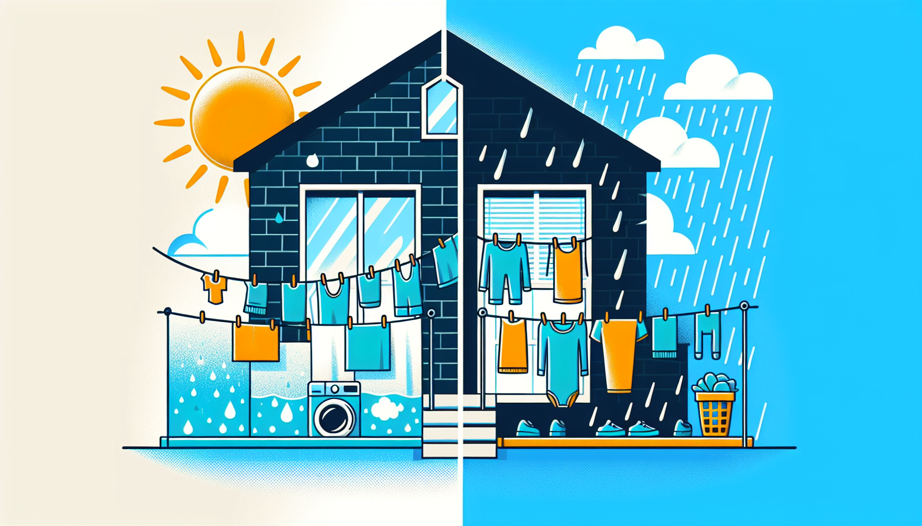 晴れの日に洗濯する理由と、雨の日にどうするか？天気に左右されない洗濯術
